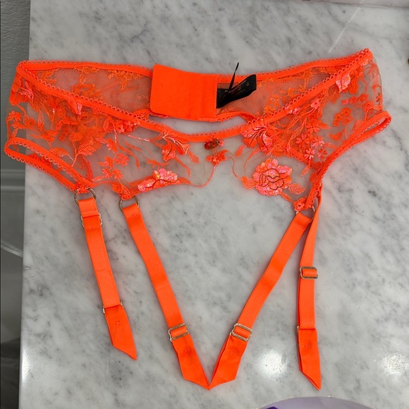 Honey birdette Neon Orange Lace Lingerie xl
